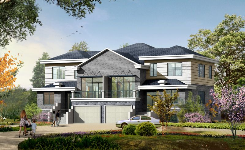 别墅2层半（17.5x15.4米）